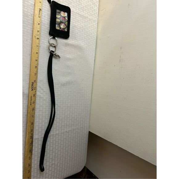 Vera Bradley ID and lanyard black quilted 5"x3" - Picture 3 of 5